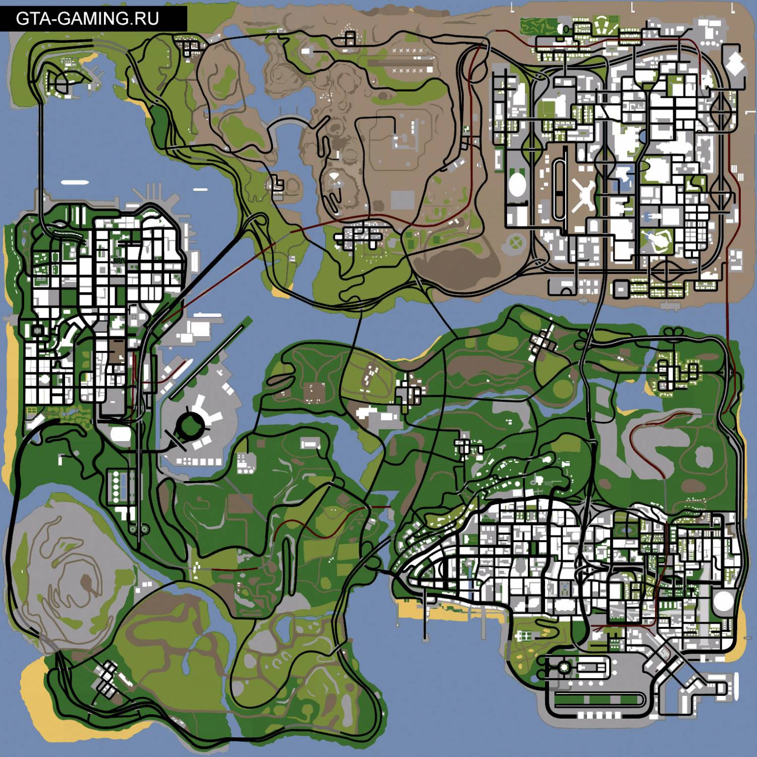 Чистая карта GTA: San Andreas