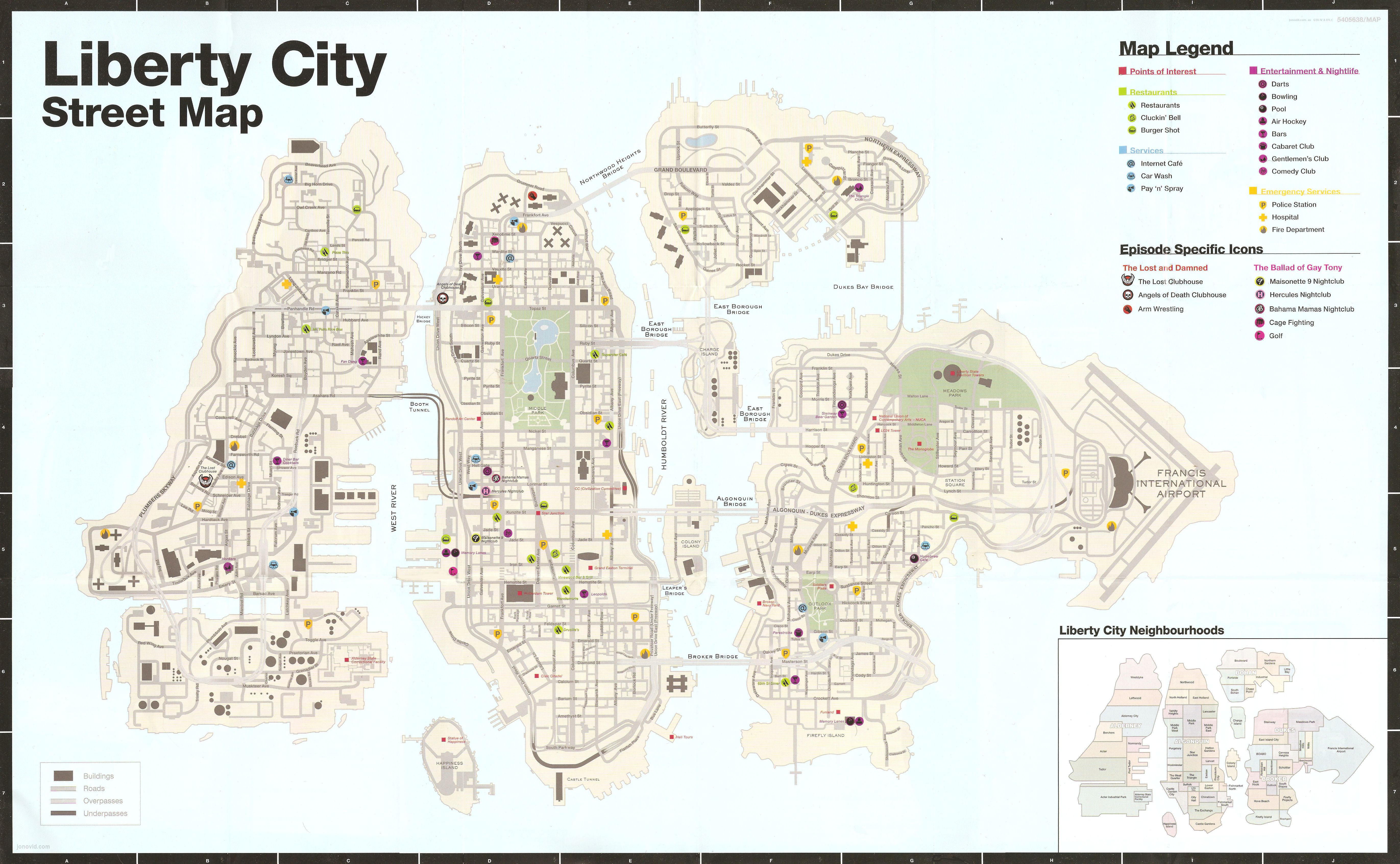 Карта Либерти Сити из GTA 4