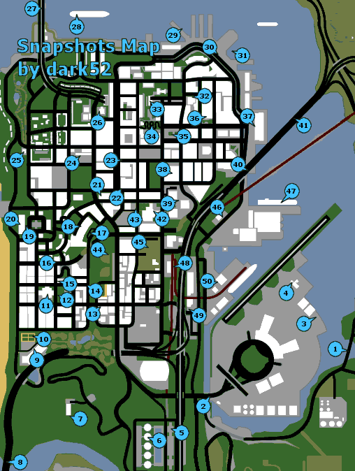 Карта фото-снимков GTA: San Andreas