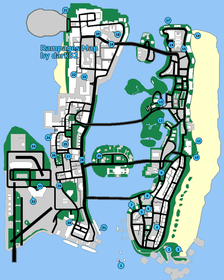 Карта безумий в GTA: Vice City